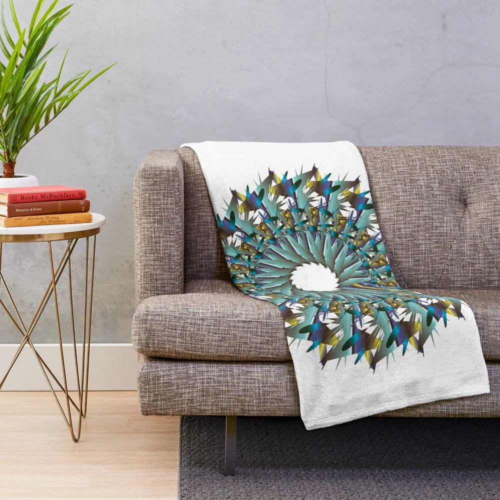 Vibrant and modern plush blanket with abstract pattern