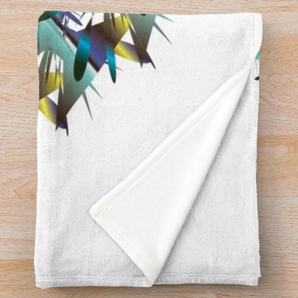 Vibrant and modern plush blanket with abstract pattern