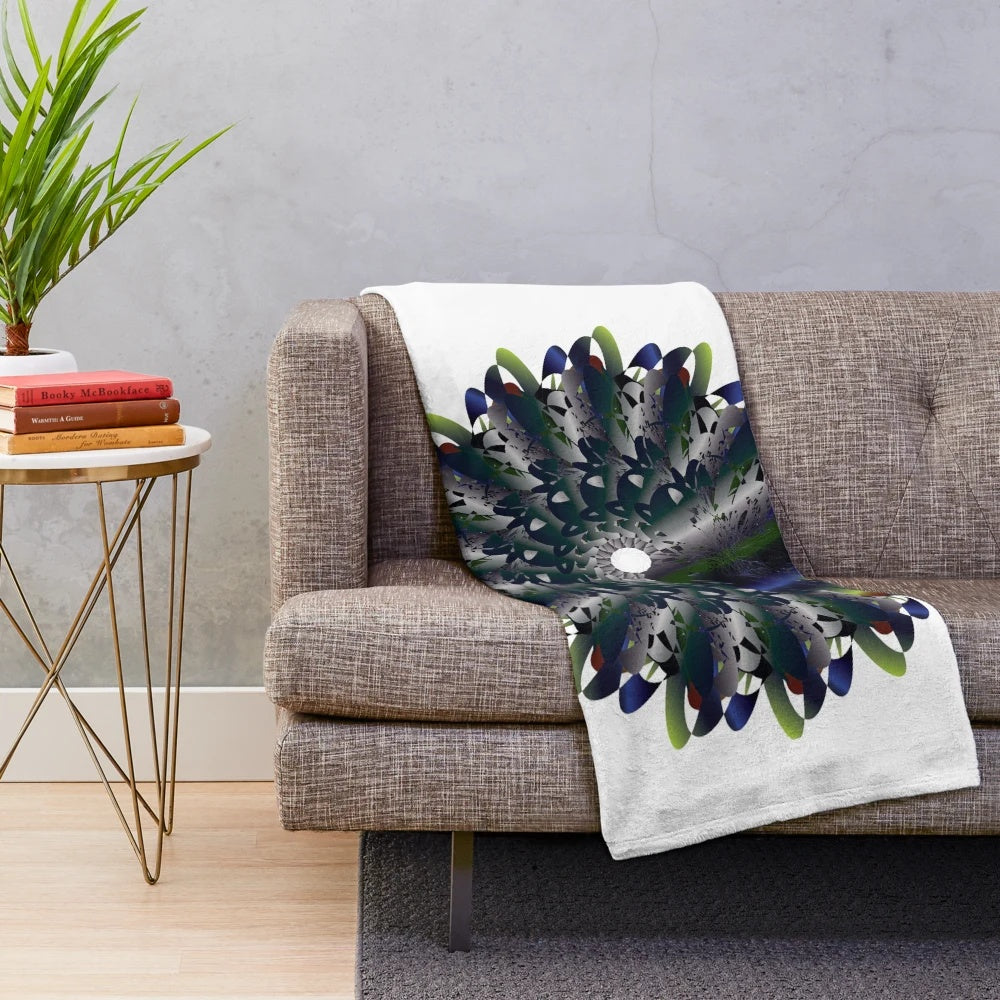 Soft and luxurious plush blanket with a modern, designer-inspired pattern