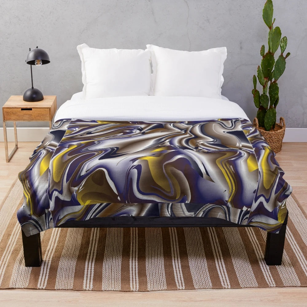 Plush designer blanket with vibrant pattern