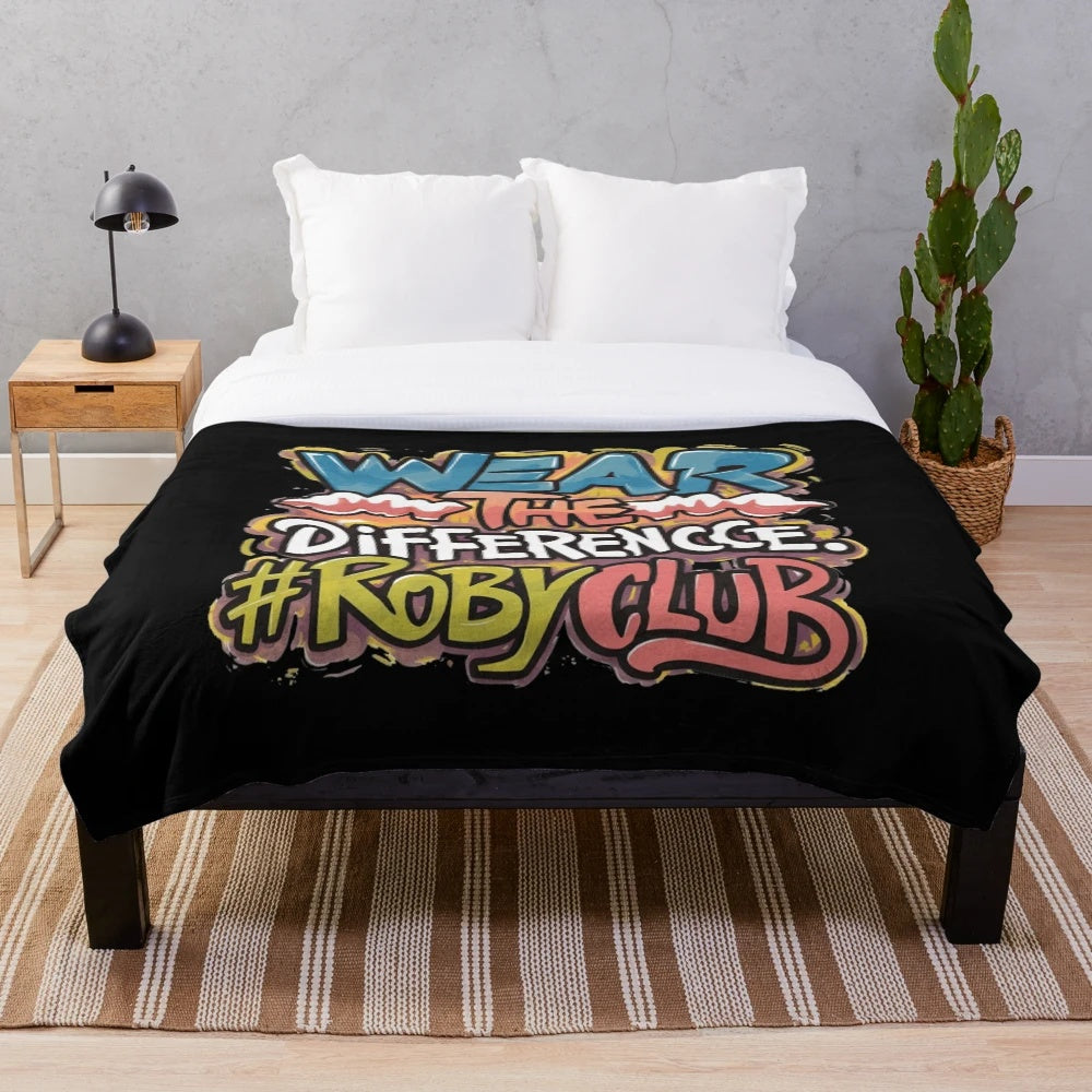 Cool design plush blanket with inspirational typography