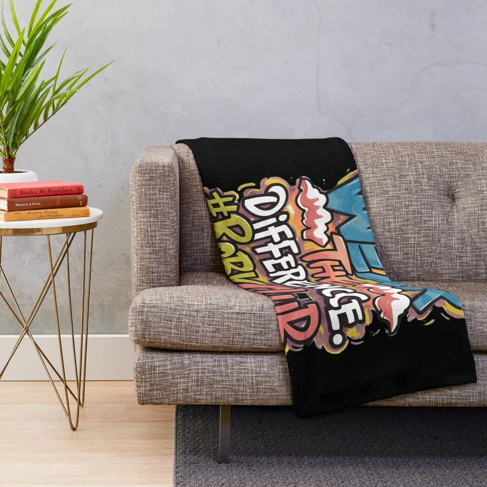 Cool design plush blanket with inspirational typography