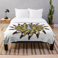 Plush blanket with a stylish and vibrant symmetrical pattern