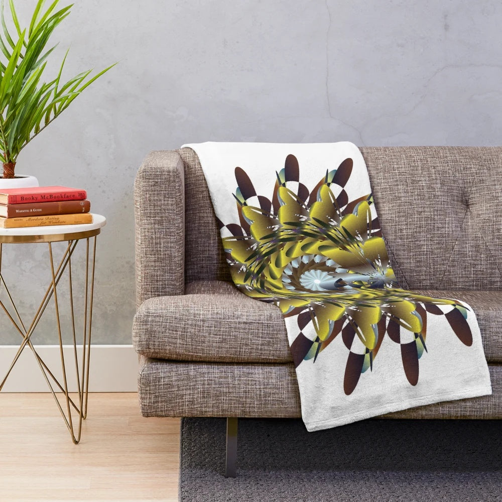 Plush blanket with a stylish and vibrant symmetrical pattern