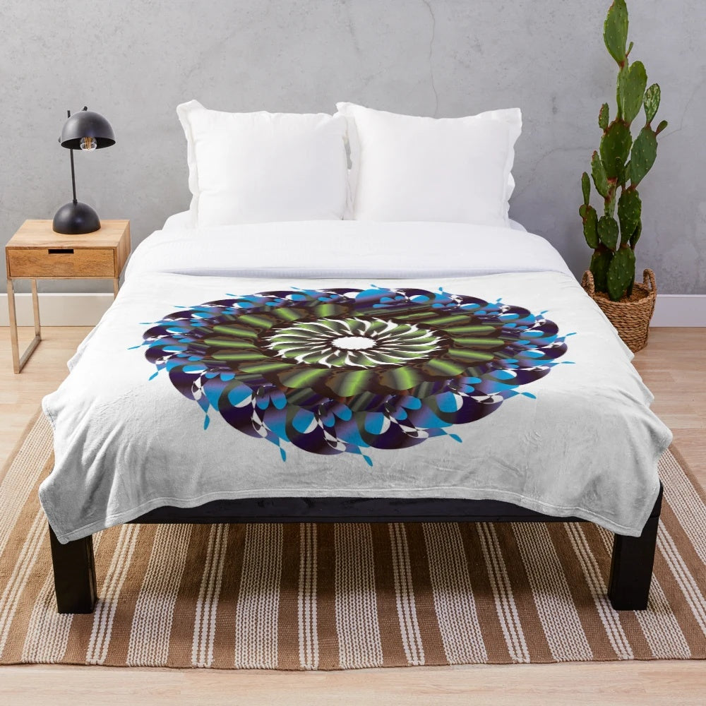 Plush designer blanket with vibrant floral pattern for home decor