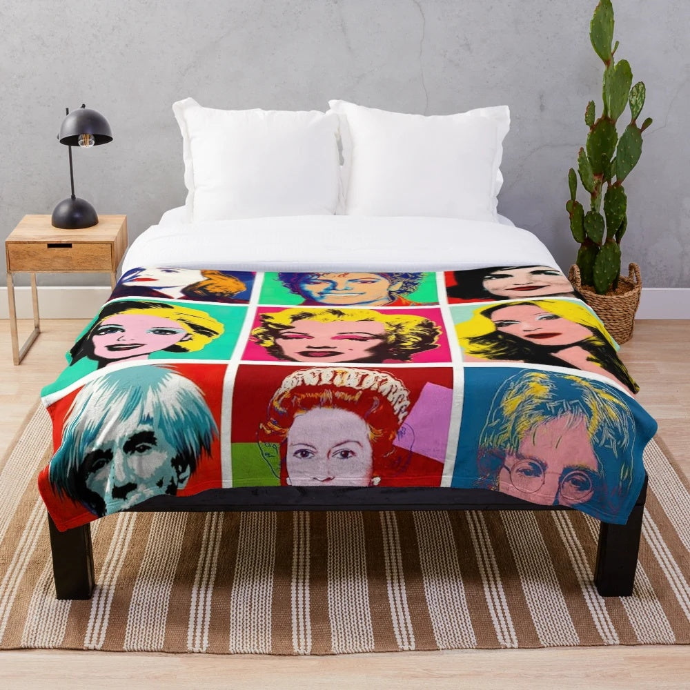 Andy Warhol Inspired Plush Blanket