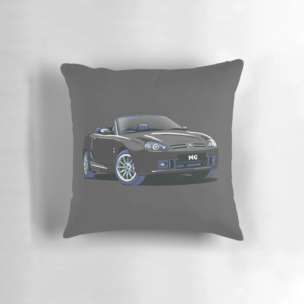 Anthracite MG TF Convertible Pillow - Stylish Car Art for Home Decor