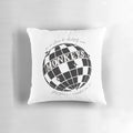 Soft, cozy pillow featuring a design inspired by the Arctic Monkeys album "The Car" and its signature mirrorball imagery.