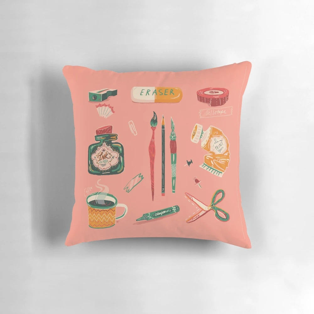 Vibrant and visually striking art gang-themed pillow for modern home decor
