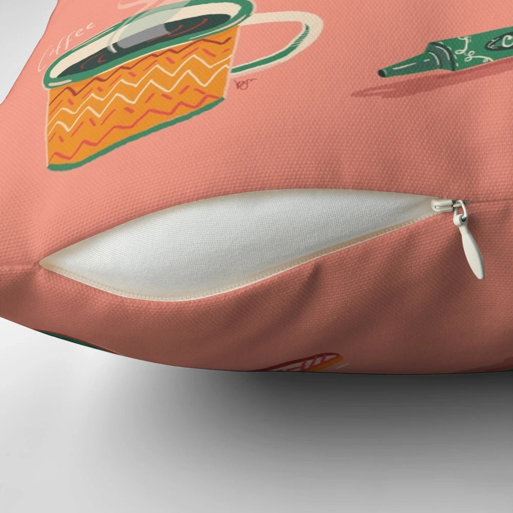 Vibrant and visually striking art gang-themed pillow for modern home decor