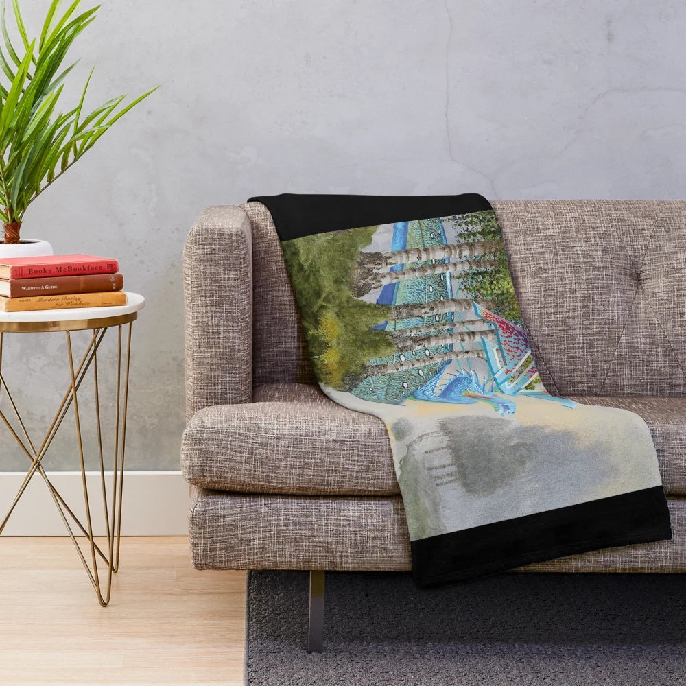 Asia inspired plush blanket with gravitas design