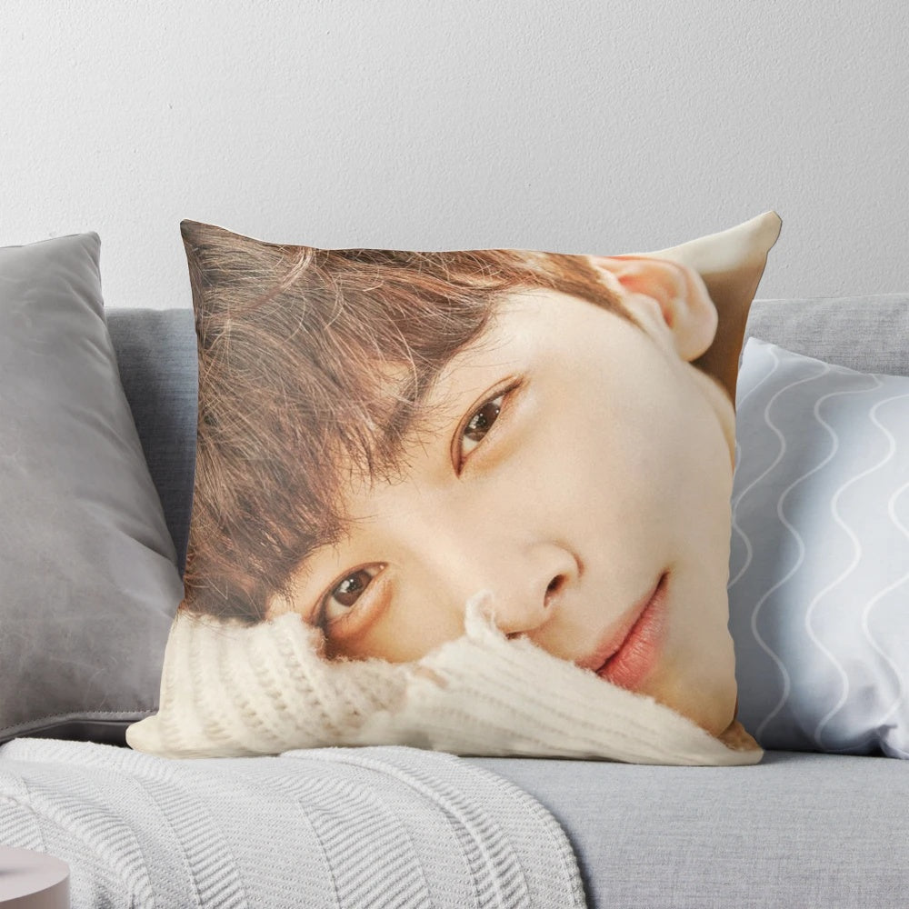 Soft and comfortable pillow featuring the image of Astro member Cha Eunwoo
