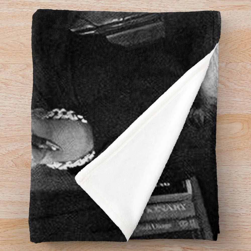 Austin Butler inspired plush blanket featuring classic rockabilly style