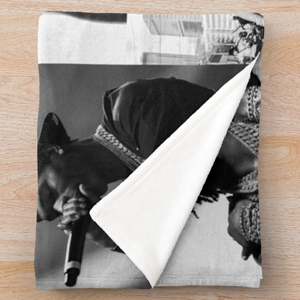 Lil Baby inspired b&w collage plush blanket
