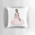 Elegant ballerina illustration with sparkles on a plush pillow