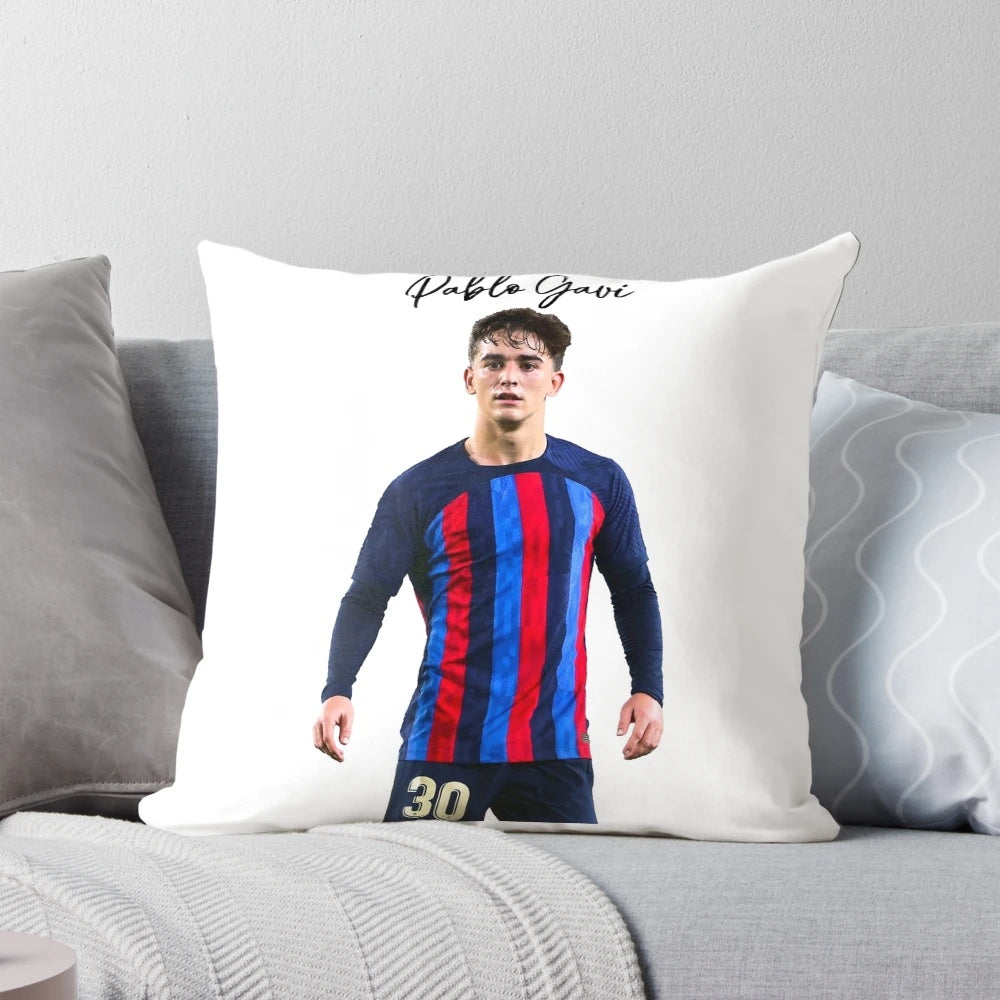Stylish Barcelona FC-Inspired Pillow featuring Pablo Gavi