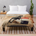Barrel racing plush blanket featuring equestrian art and barrel racing quotes