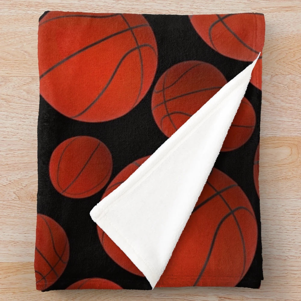 Basketballs pattern plush blanket