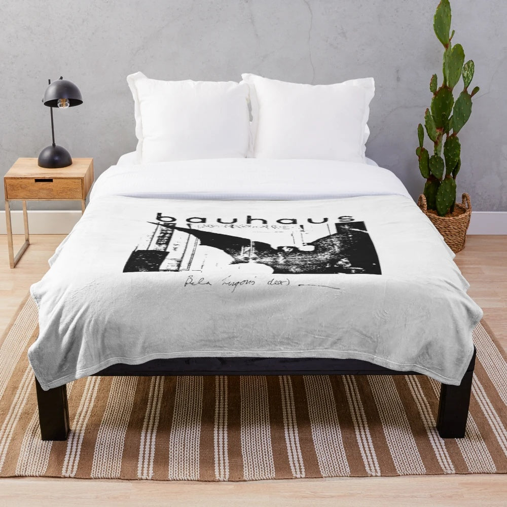 Cozy bauhaus style plush blanket for modern home decor