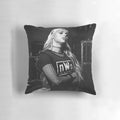 Black and white decorative pillow with a modern, minimalist design for a beautiful bedroom or living room.