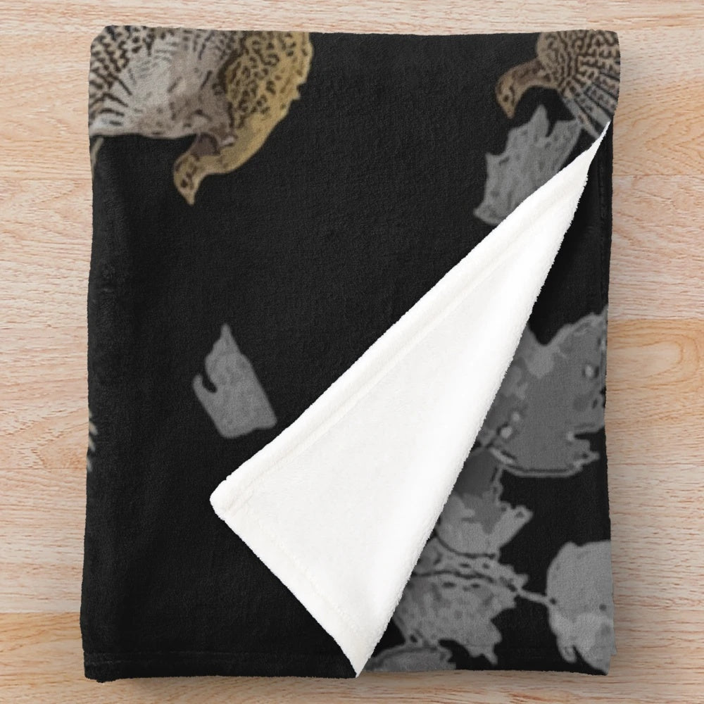 Black and white English setter plush blanket