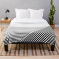 Black and white geometric lines plush blanket