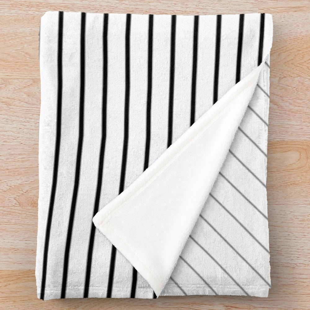 Black and white geometric lines plush blanket