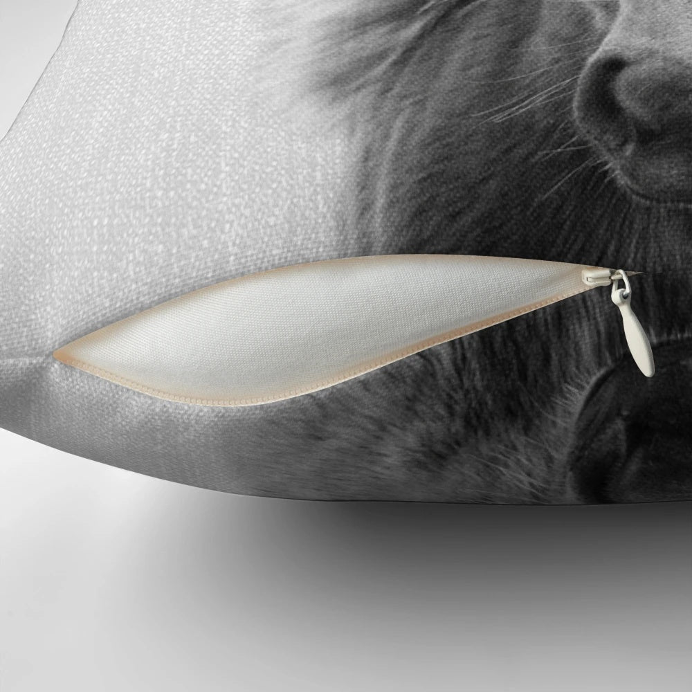 Soft, high-quality pillow featuring a minimalist black and white portrait of a horse