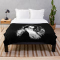Lauren Jauregui inspired black and white logo plush blanket