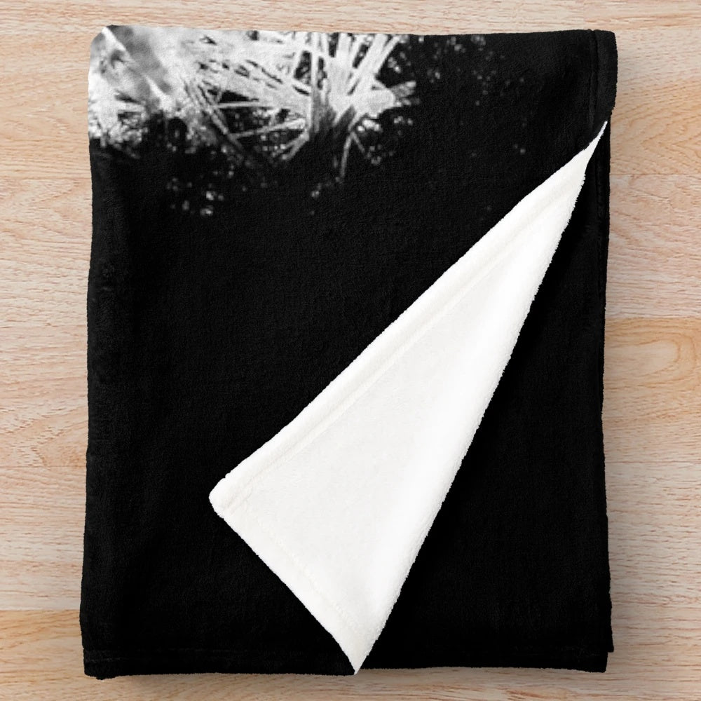 Lauren Jauregui inspired black and white logo plush blanket
