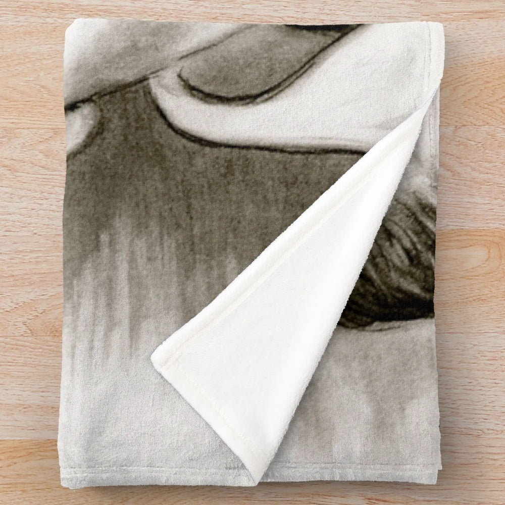 George Clooney black and white portrait plush blanket