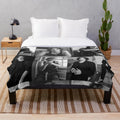 Mason Thames Black and White Photo Collage Plush Blanket