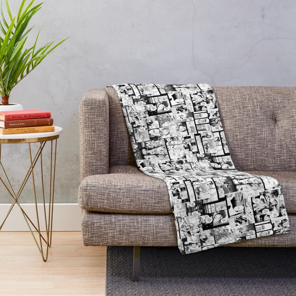 Black Butler themed plush blanket featuring manga-inspired artwork