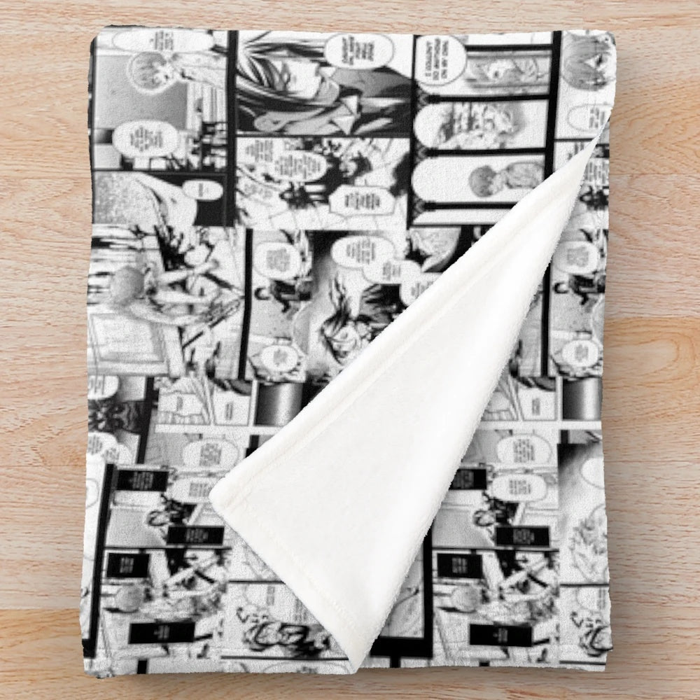 Black Butler themed plush blanket featuring manga-inspired artwork