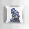 Black cockatoo, a native Australian parrot, printed on a modern throw pillow.