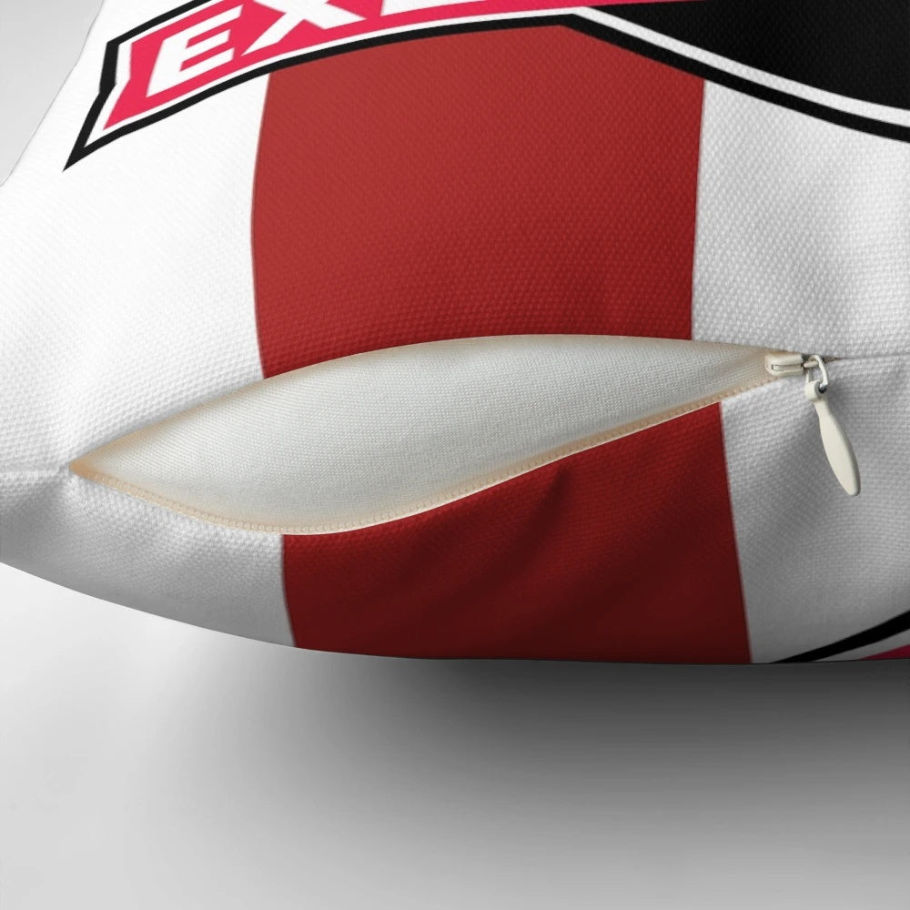 Black and white Exeter City FC football club pillow