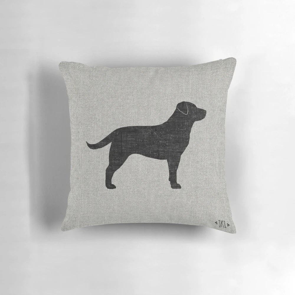 Black Labrador Retriever Silhouette Decorative Pillow