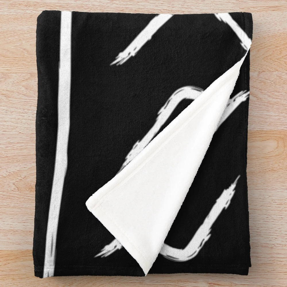 Black mudcloth inspired plush blanket with tribal patterns