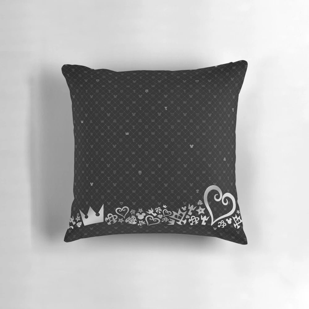 Kingdom Hearts-inspired black pattern pillow
