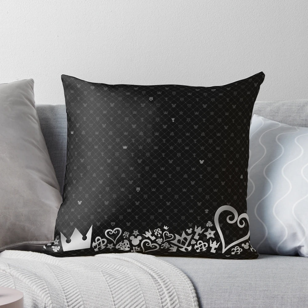 Kingdom Hearts-inspired black pattern pillow
