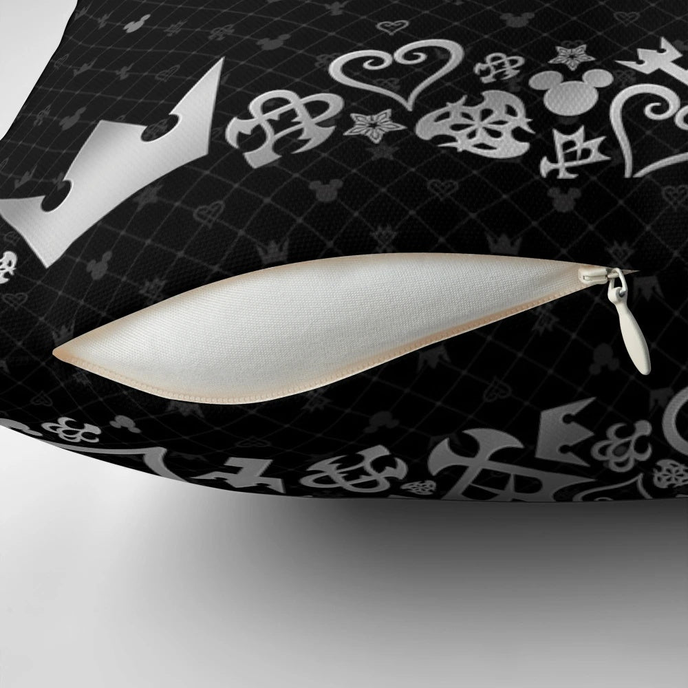 Kingdom Hearts-inspired black pattern pillow