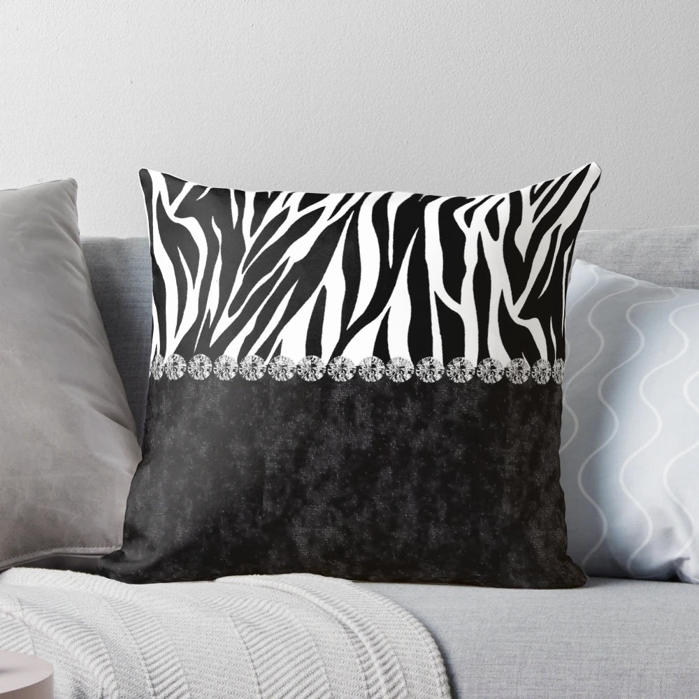 Black velvet zebra print bling tablet cover