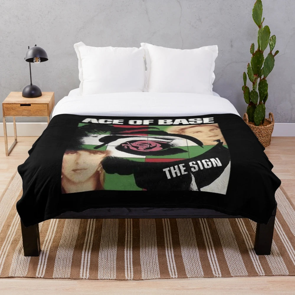 Black, white, and red design plush blanket for pop, rock, and country music lovers