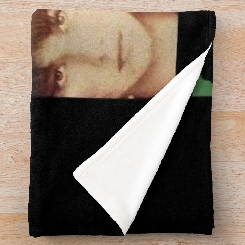 Black, white, and red design plush blanket for pop, rock, and country music lovers