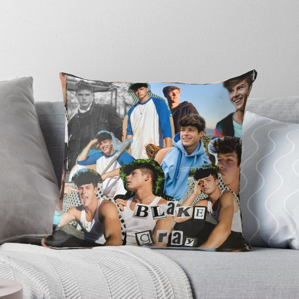 Blake Gray collage print decorative pillow
