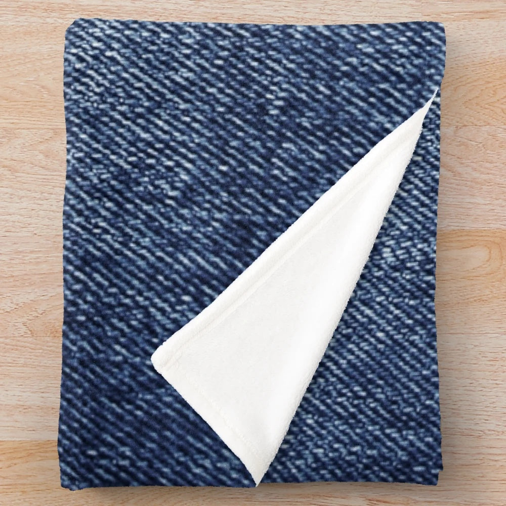 Blue denim plush blanket