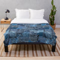 Blue denim jeans patchwork plush blanket