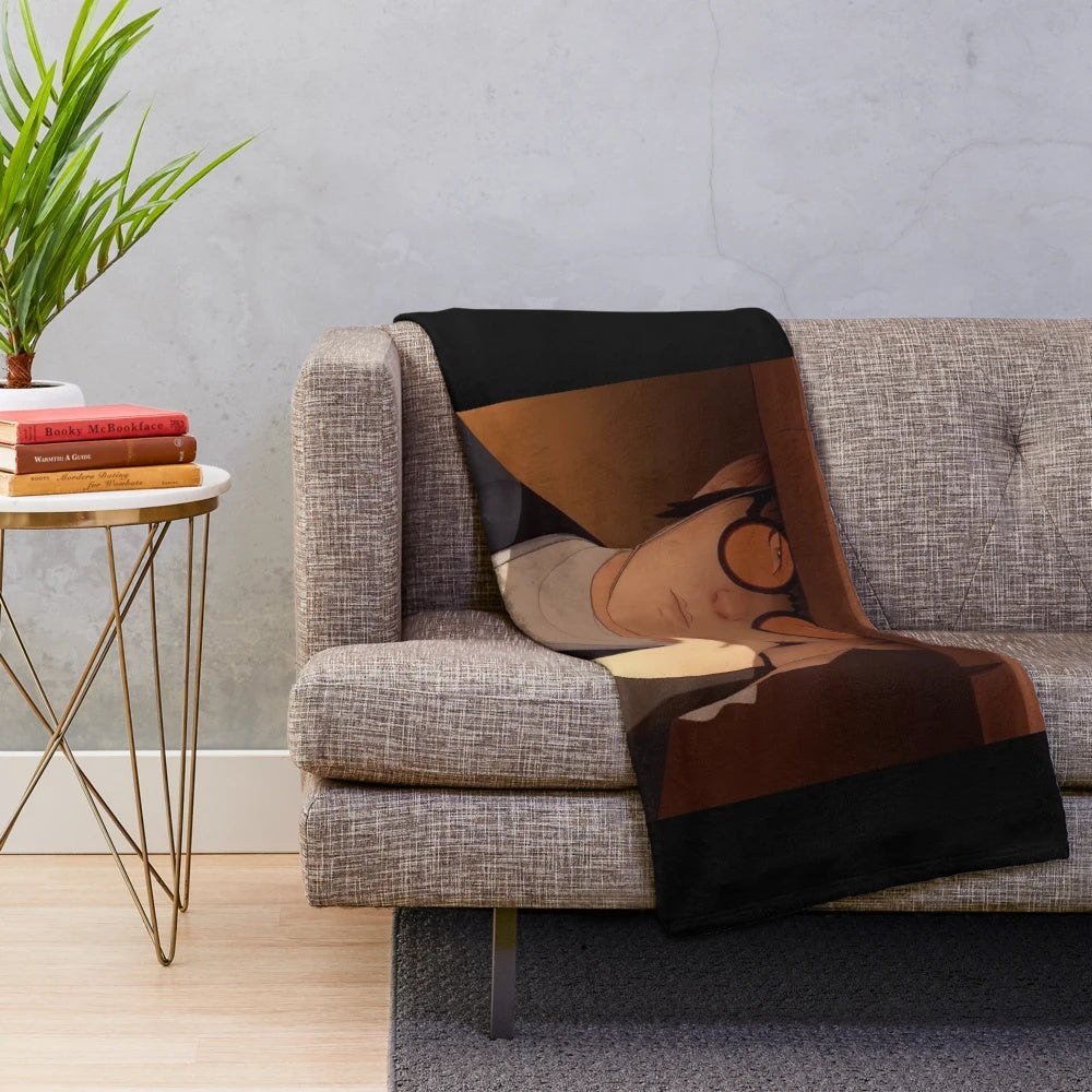 Cozy blue eye samurai themed plush blanket