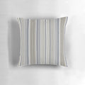 Blue, grey, and tan striped decorative pillow with a modern design for home and tech accessories