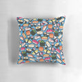 Blue Sushi Themed Decorative Throw Pillow for Living Room or Bedroom